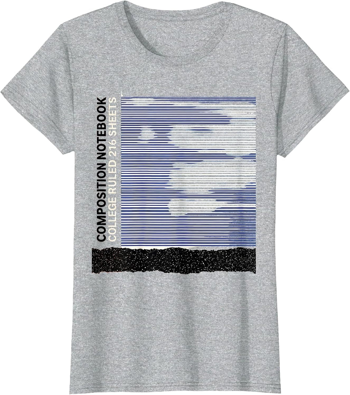 Composition Notebook College Ruled 216 Sheets Teacher T-Shirt - Heather Grey