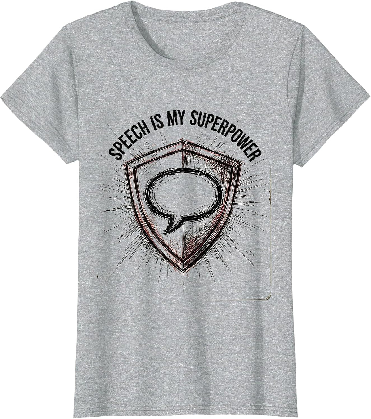 Women's Speech Is My Superpower SLP Design T-Shirt - Heather Grey