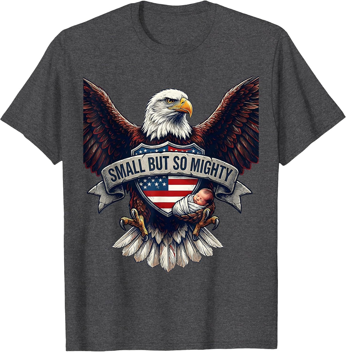 Men's Small But So Mighty NICU Nurse Design T-Shirt - Dark Heather Grey