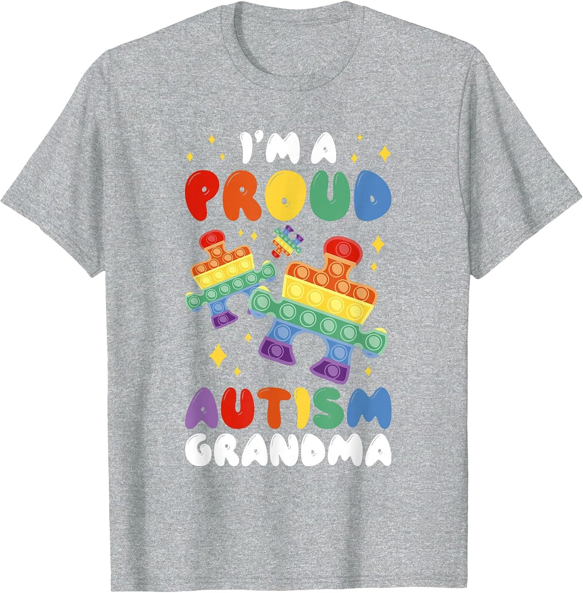 I'm A Proud Autism Grandma T-Shirt - Heather Grey