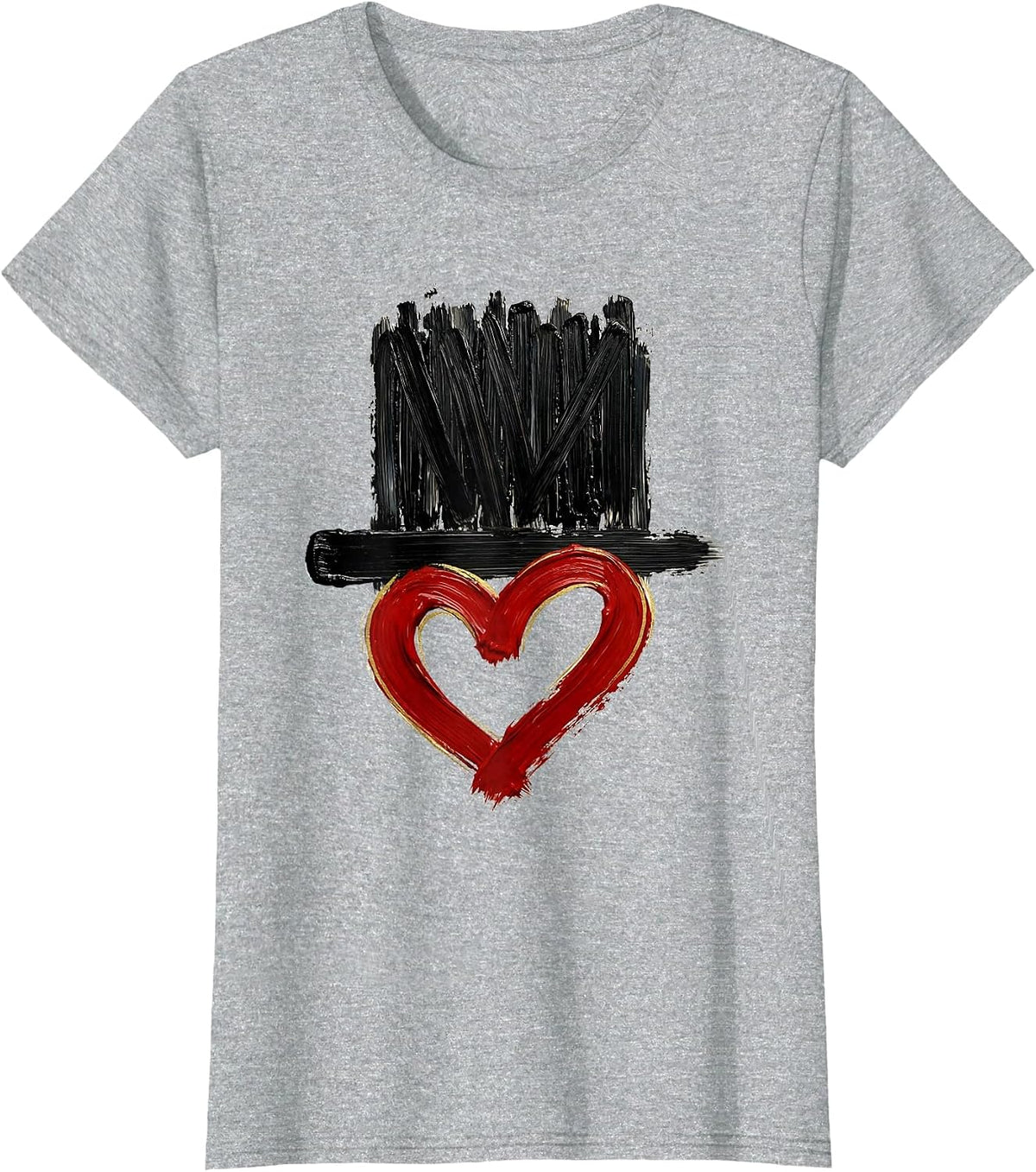 Brush Stroke Tally Heart Paraprofessional Appreciation Back T-Shirt - Heather Grey