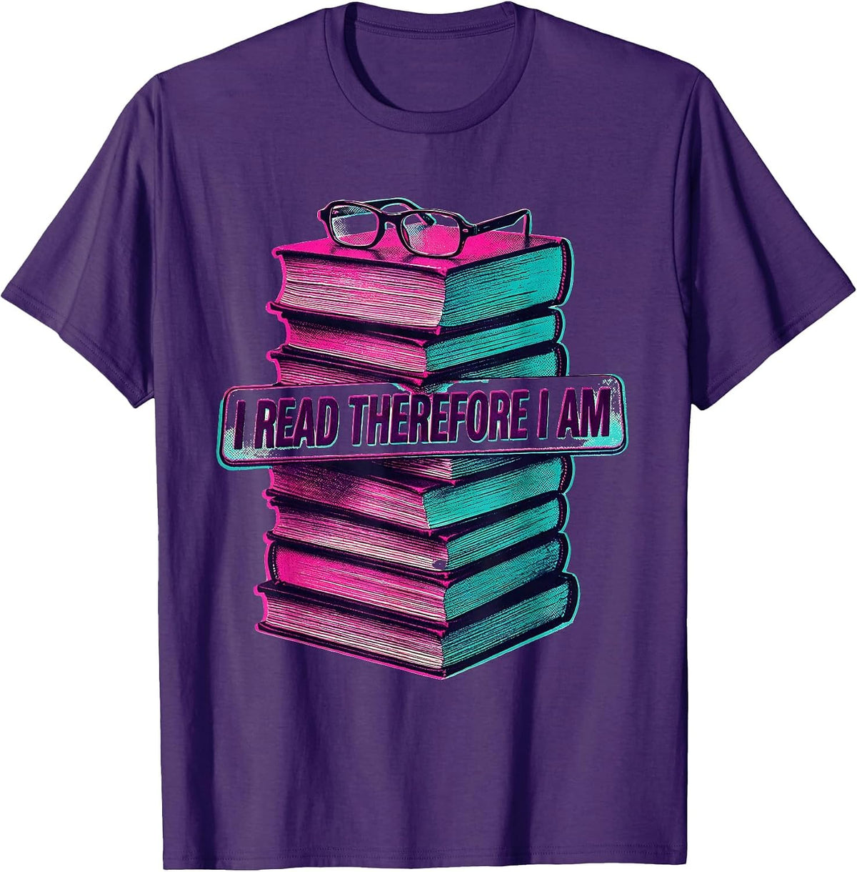 Men's I Read Therefore I Am English Teacher Design T-Shirt - Purple