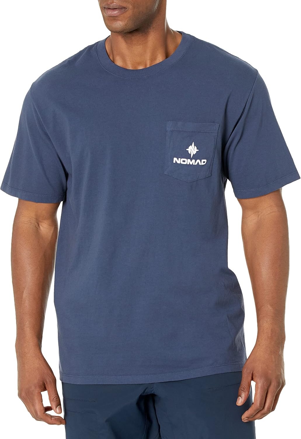 Nomad Mens Pocket Logo Tee, Classic Short Sleeve Pocket T-Shirt - Navy