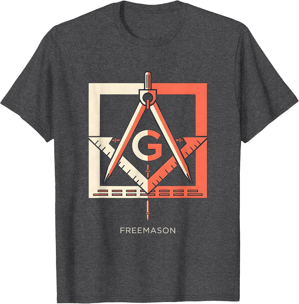 Men's Freemason Square and Compass Fraternal Pride Masonic T-Shirt - Dark Heather Grey