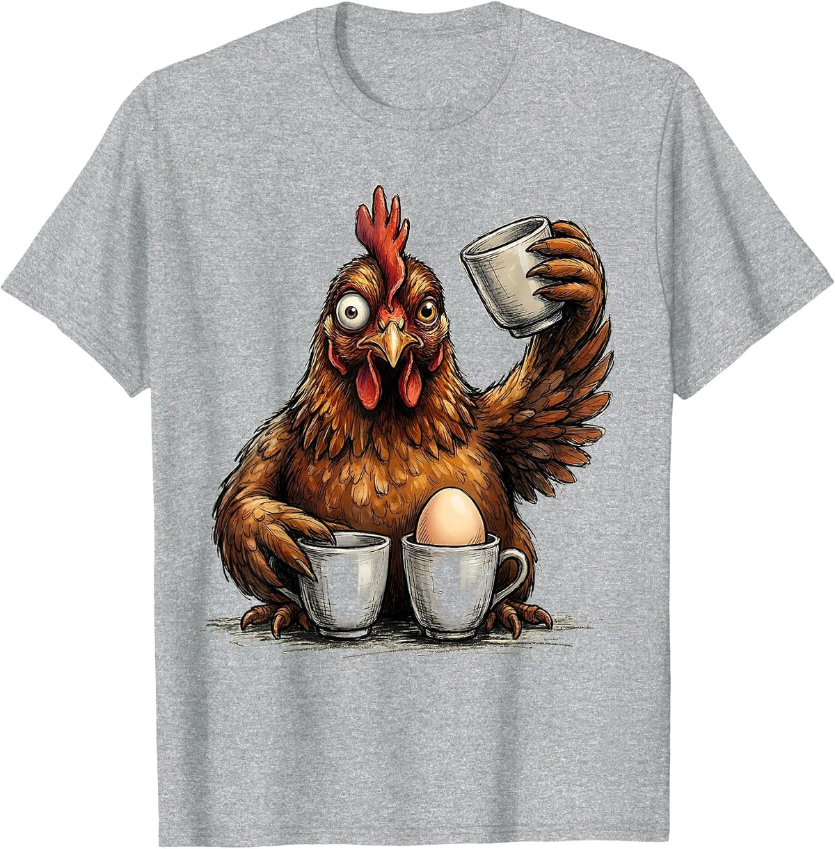 Men's Chicken Game Funny Novelty Gift for Chicken Lovers T-Shirt - Heather Grey