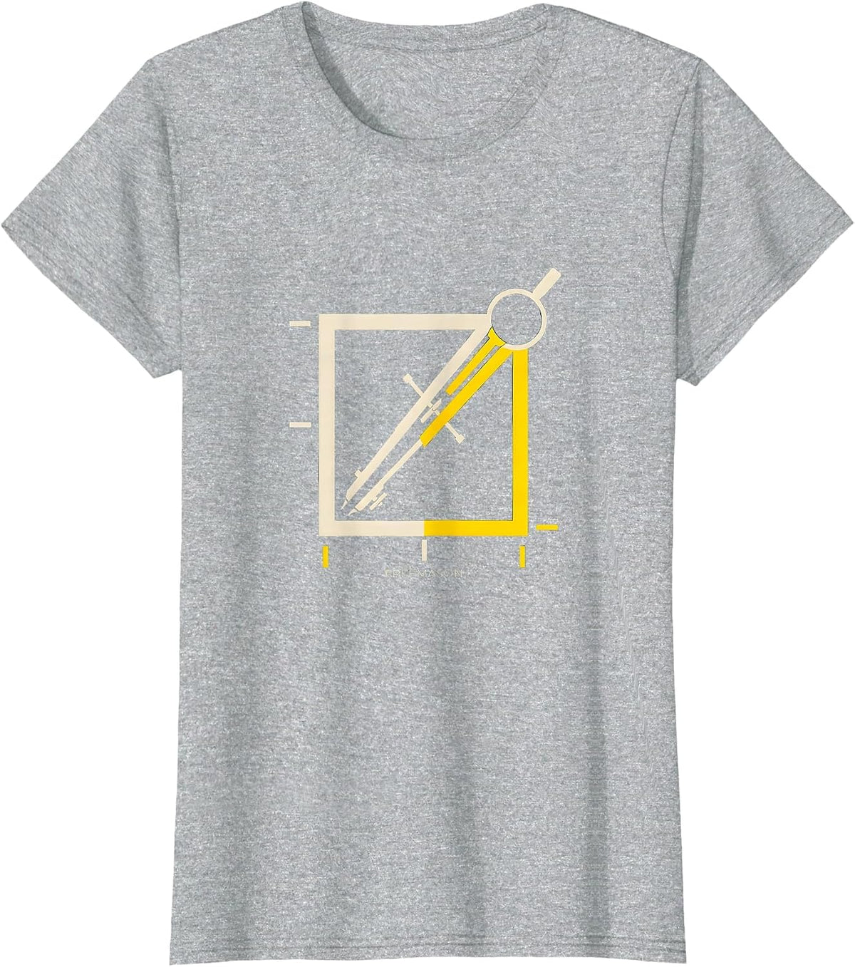 Freemason Minimalist Square And Compass Fraternal Pride T-Shirt - Heather Grey
