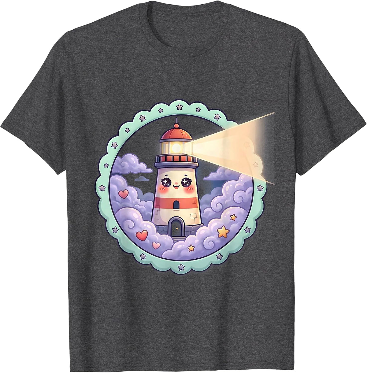 Special Education Lighthouse Beam Through Fog Design T-Shirt - Dark Heather Grey