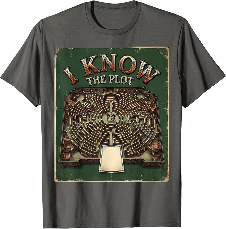 I Know The Plot Vintage Shakespeare Literary Drama Humor T-Shirt - Asphalt Grey