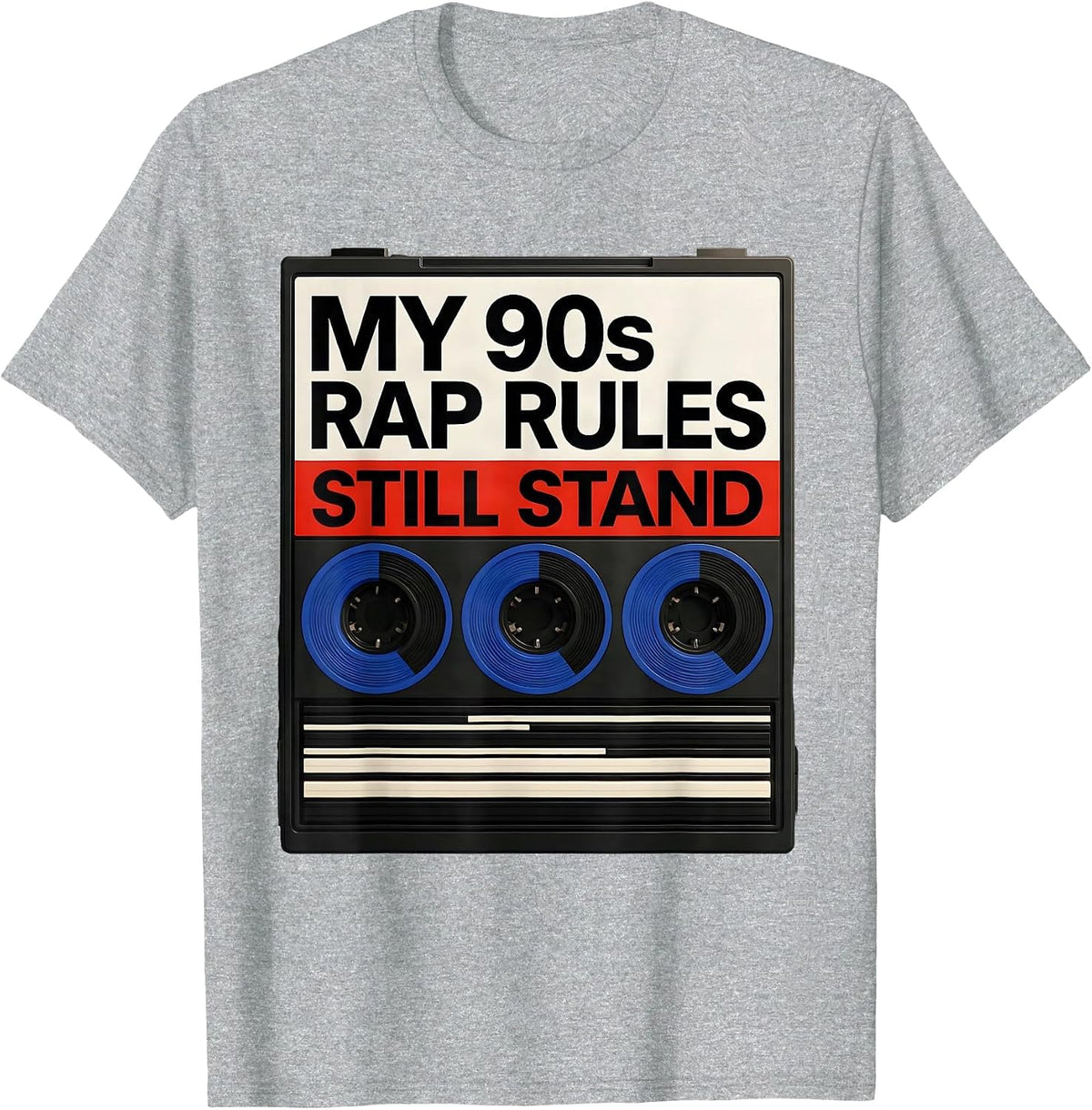 Men's My 90s Rap Rules Still Stand Bauhaus Modernist Hip Hop T-Shirt - Heather Grey