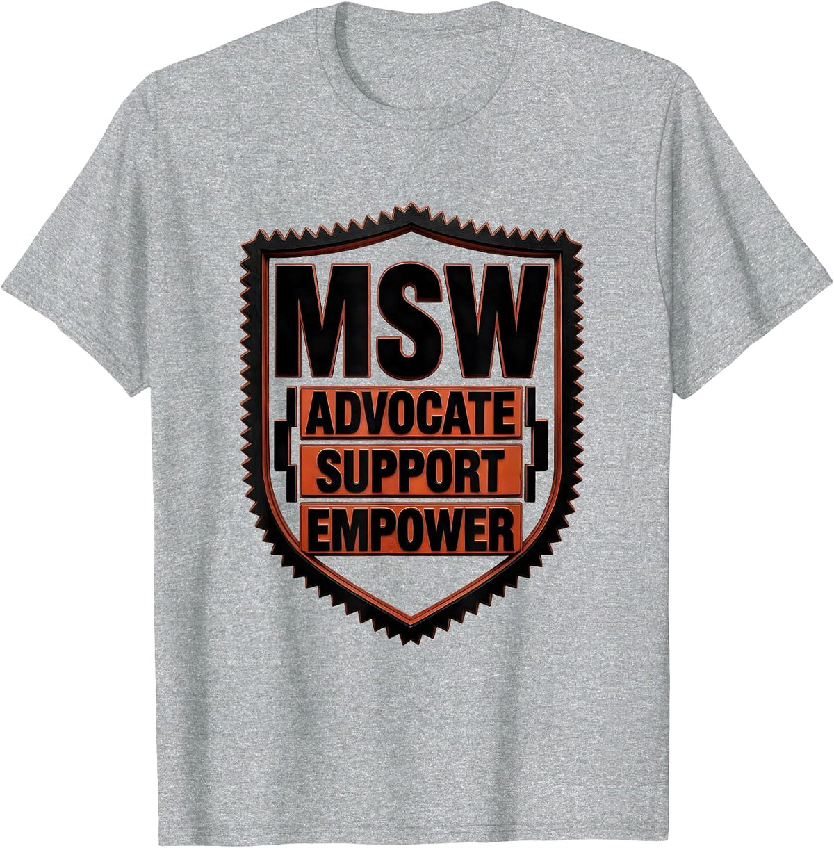 Men's Advocate Support Empower MSW Funny Social Worker Graduation T-Shirt - Heather Grey