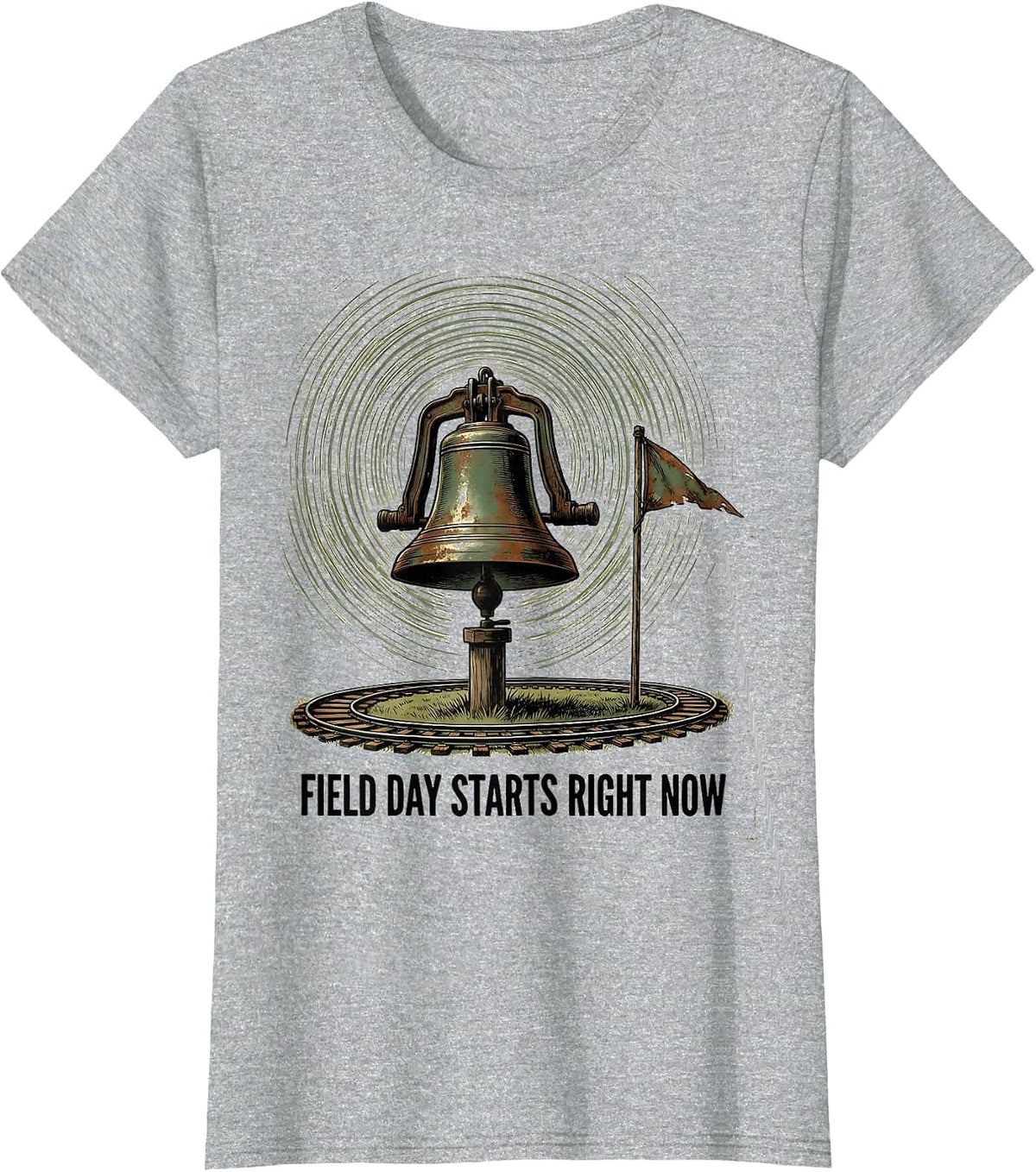 Field Day Starts Right Now Vintage School Team Spirit T-Shirt - Heather Grey