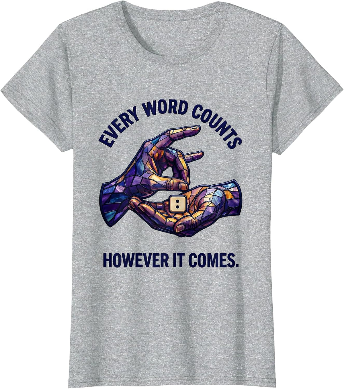 Women's Every Word Counts, However It Comes Cute Speech Language T-Shirt - Heather Grey