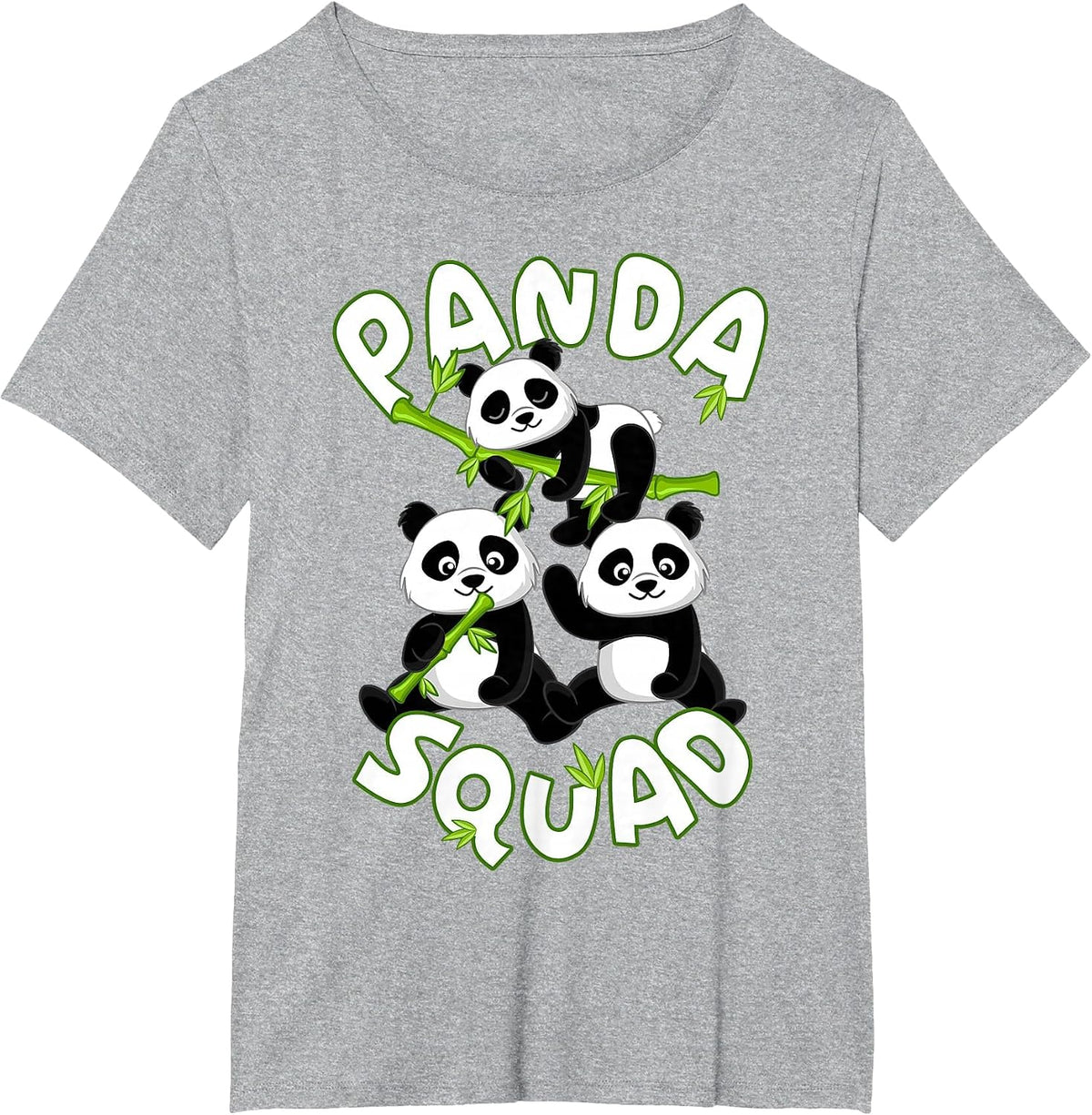 Cute Panda Family Graphic - Panda Squad T-Shirt - Heather Grey