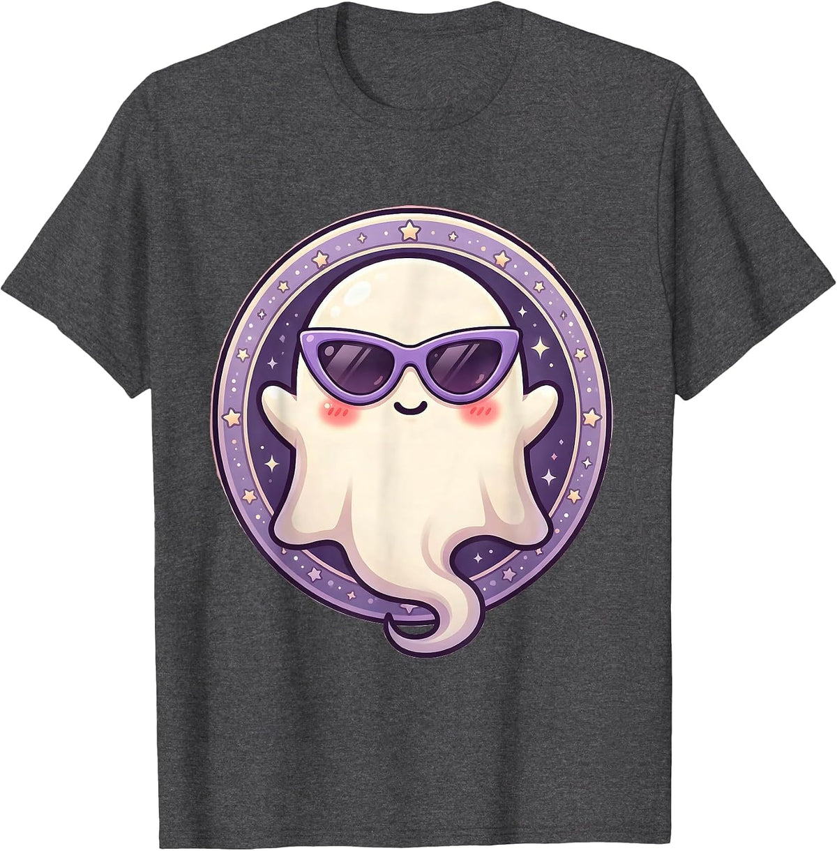 Men's Boo Jee Ghost Wearing Designer Sunglasses T-Shirt - Dark Heather Grey