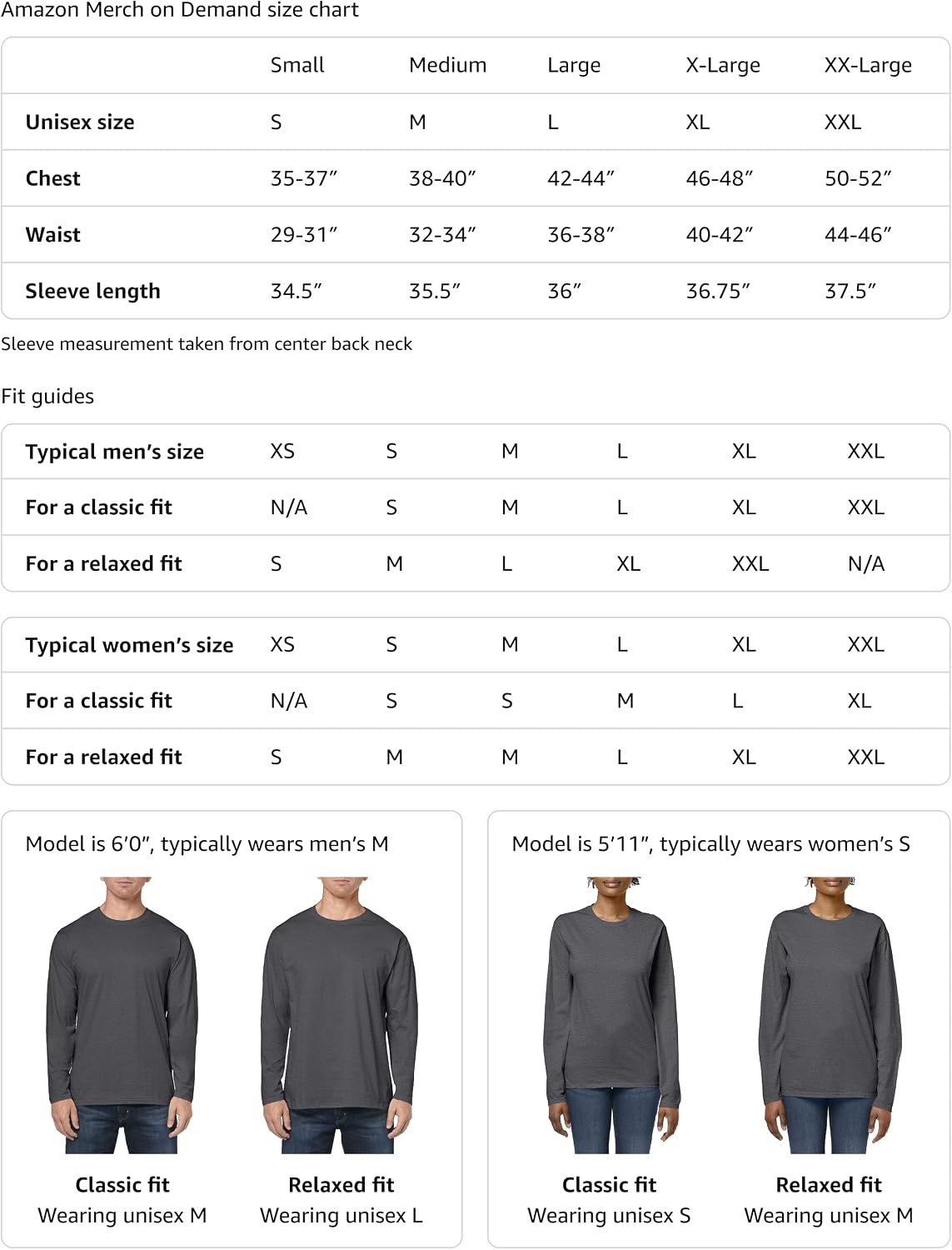Tractors at Work Long Sleeve T-Shirt - size chart