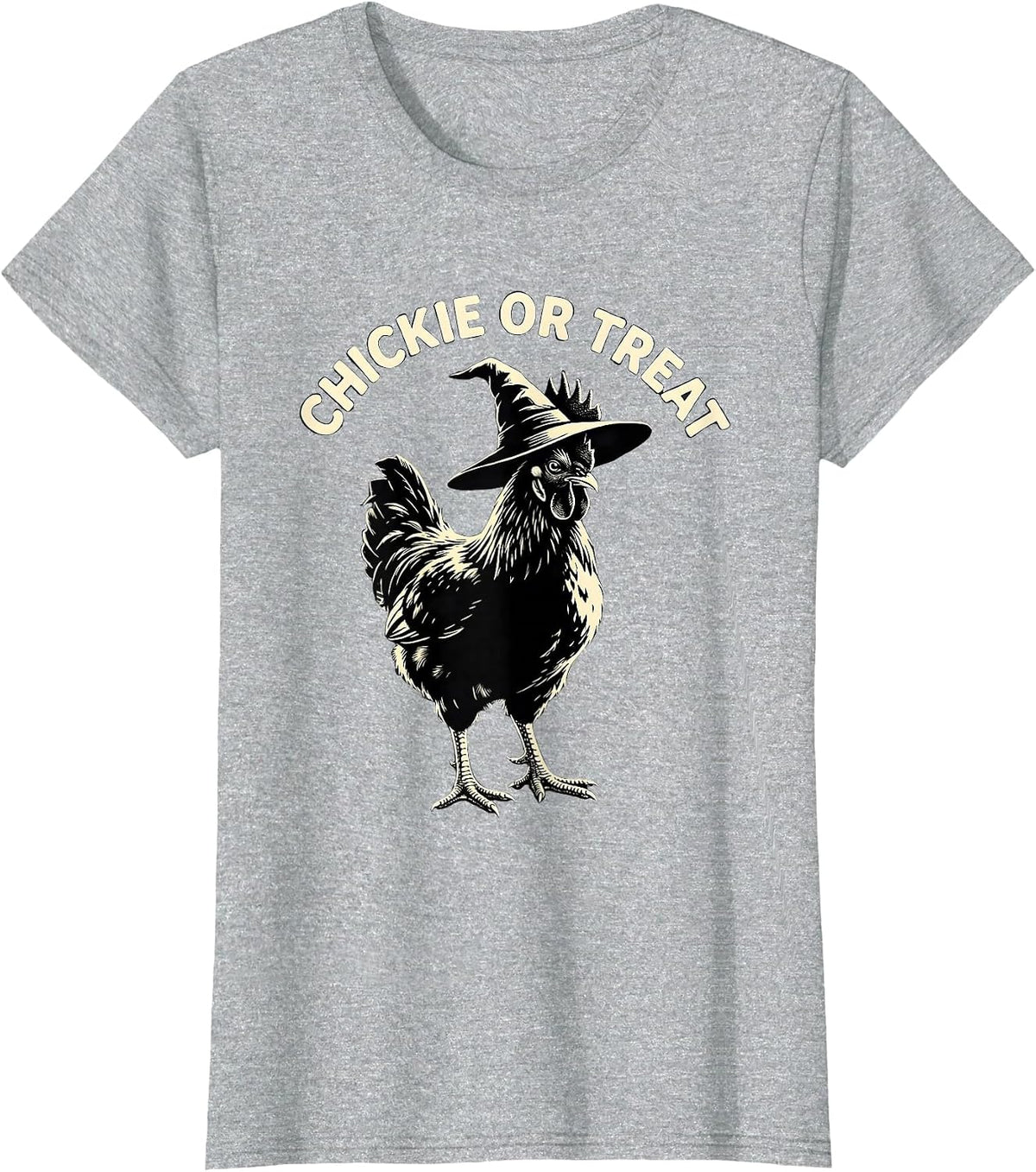 Women's Chickie Or Treat Funny Chicken Halloween Costume Farm Lover T-Shirt - Heather Grey