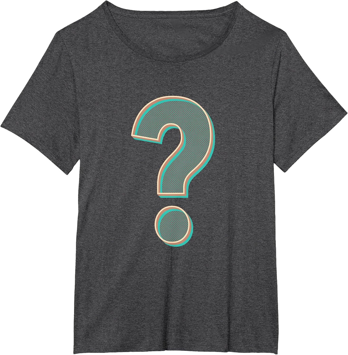 Grammar Punctuation Question Mark Funny T-Shirt - Dark Heather Grey