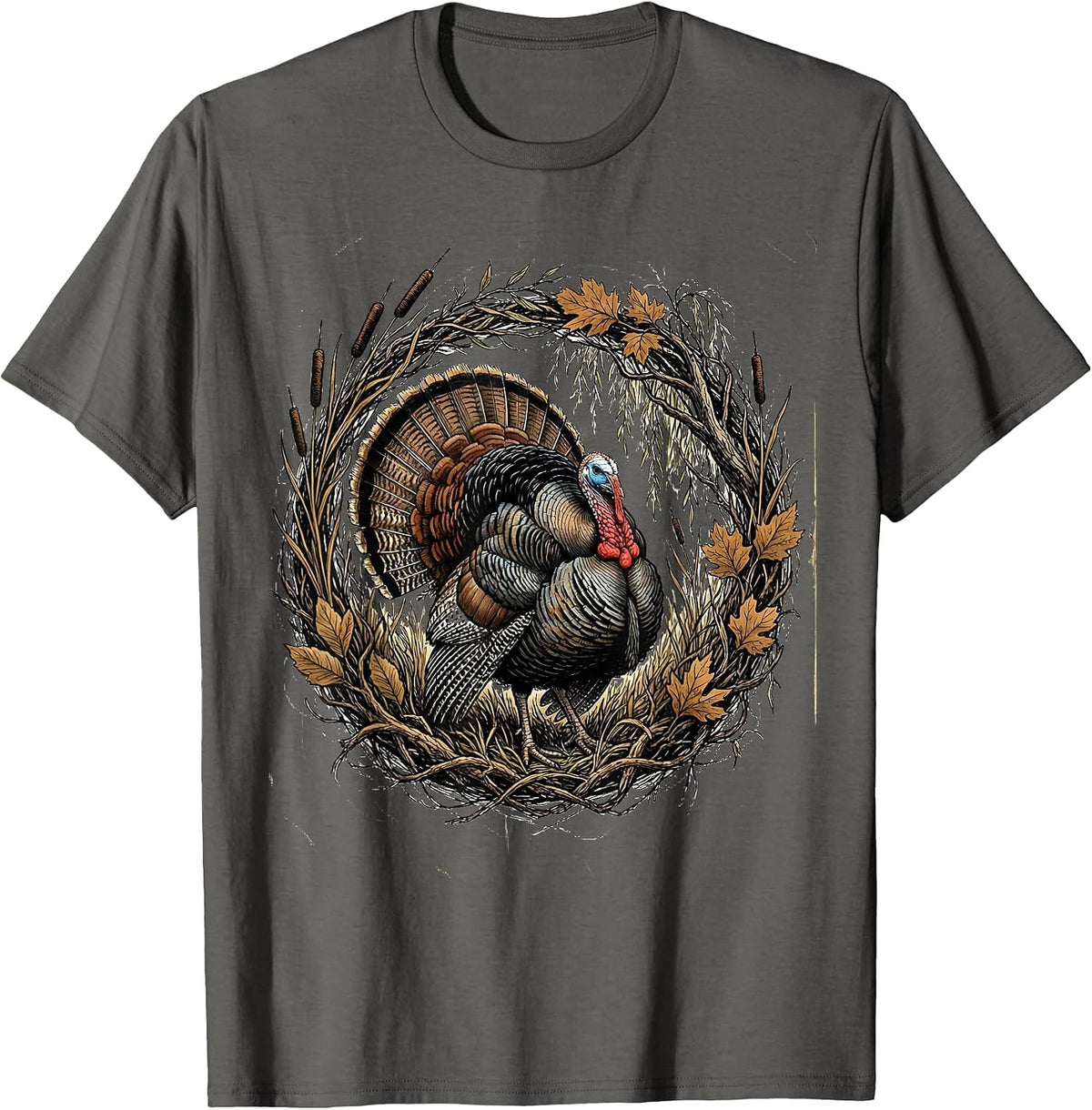 Men's Bottomland Camo Turkey Strutter River Bottom T-Shirt - Asphalt Grey