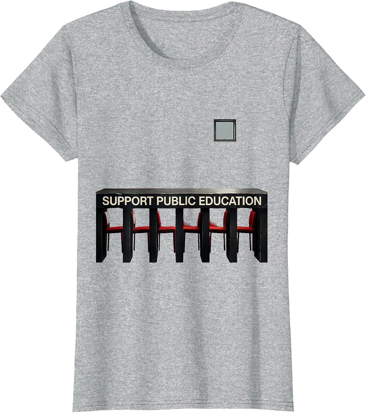 Women's Support Public Education Teacher Red For Ed Protest T-Shirt - Heather Grey