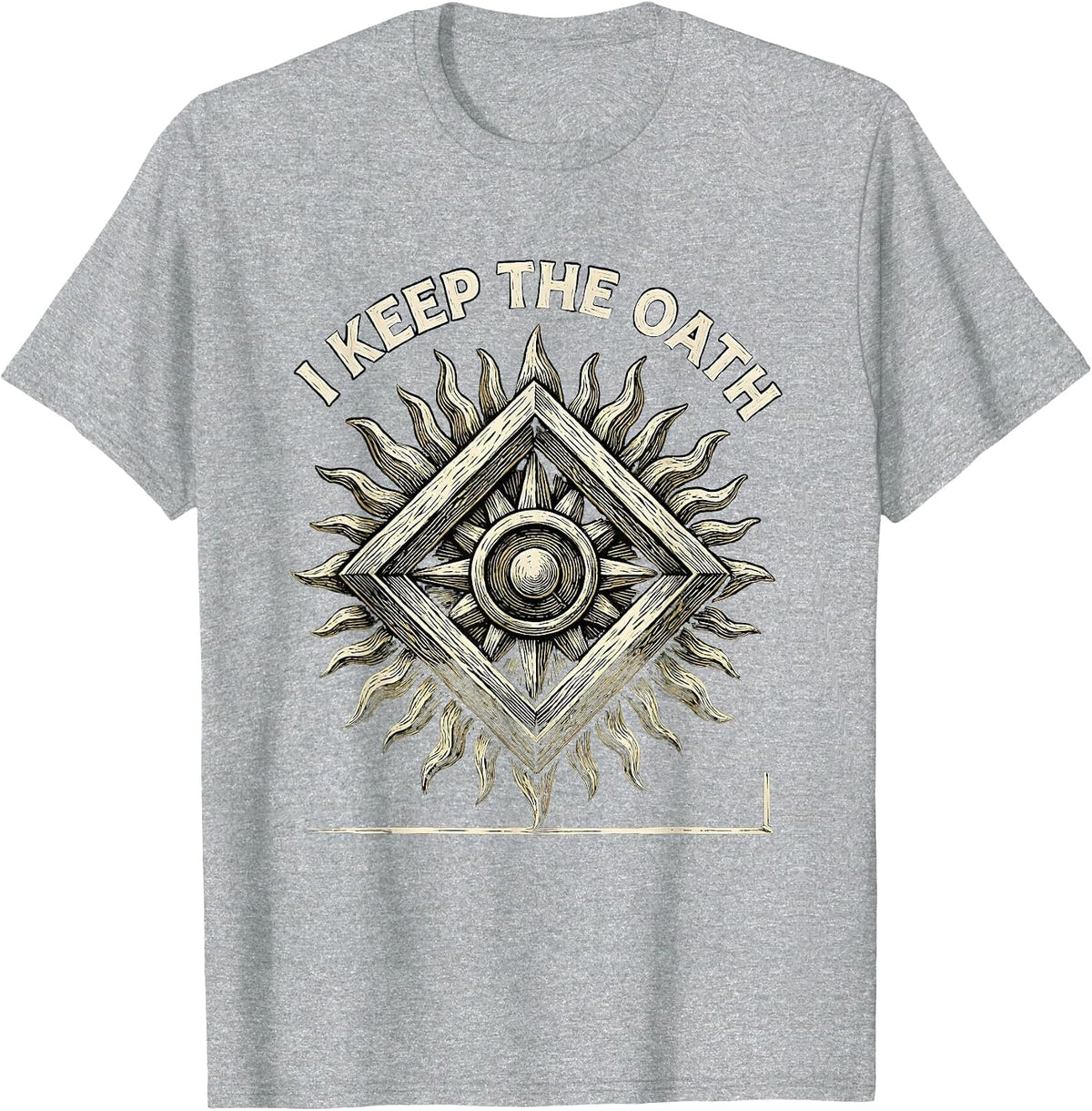 Men's I Keep The Oath Freemason Square and Compass Masonic T-Shirt - Heather Grey