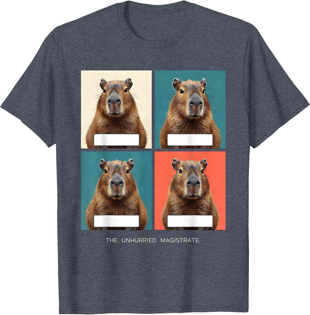 The Unhurried Magistrate Funny Capybara Animal Portrait Pet T-Shirt - Heather Blue