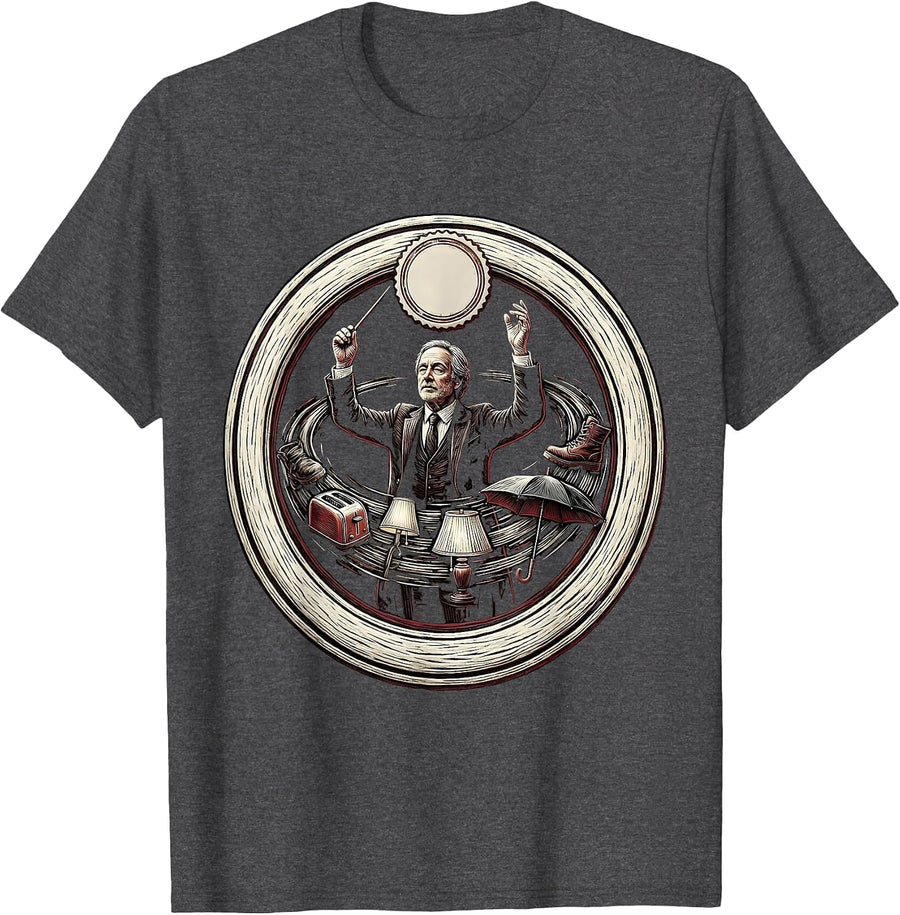 Men's Serene Conductor Chaos Coordinator Deadpan Humor T-Shirt - Dark Heather Grey