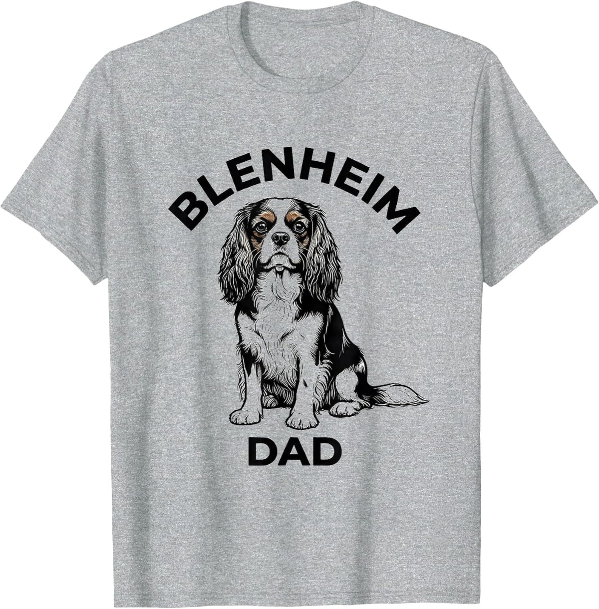 Men's Blenheim Dad Sentimental Cavalier King Charles Spaniel Dad T-Shirt - Heather Grey