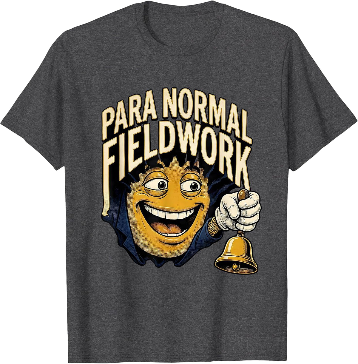 Para Normal Fieldwork Retro Cartoon Ghost Paraeducator T-Shirt - Dark Heather Grey