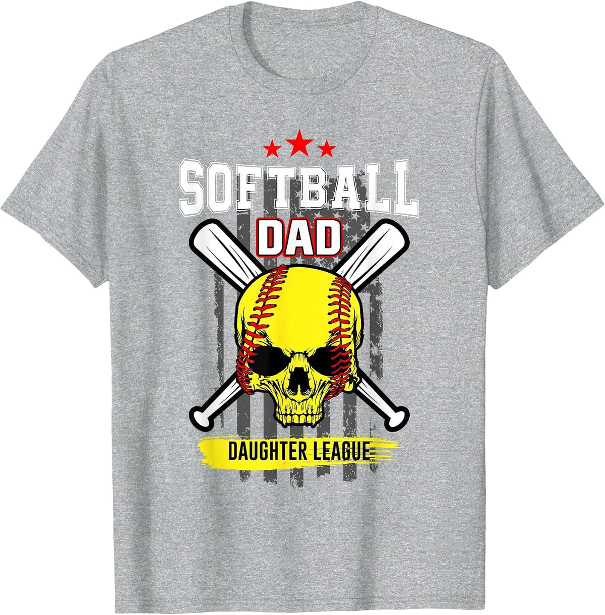 Softball Dad Daughter League T-Shirt - Heather Grey