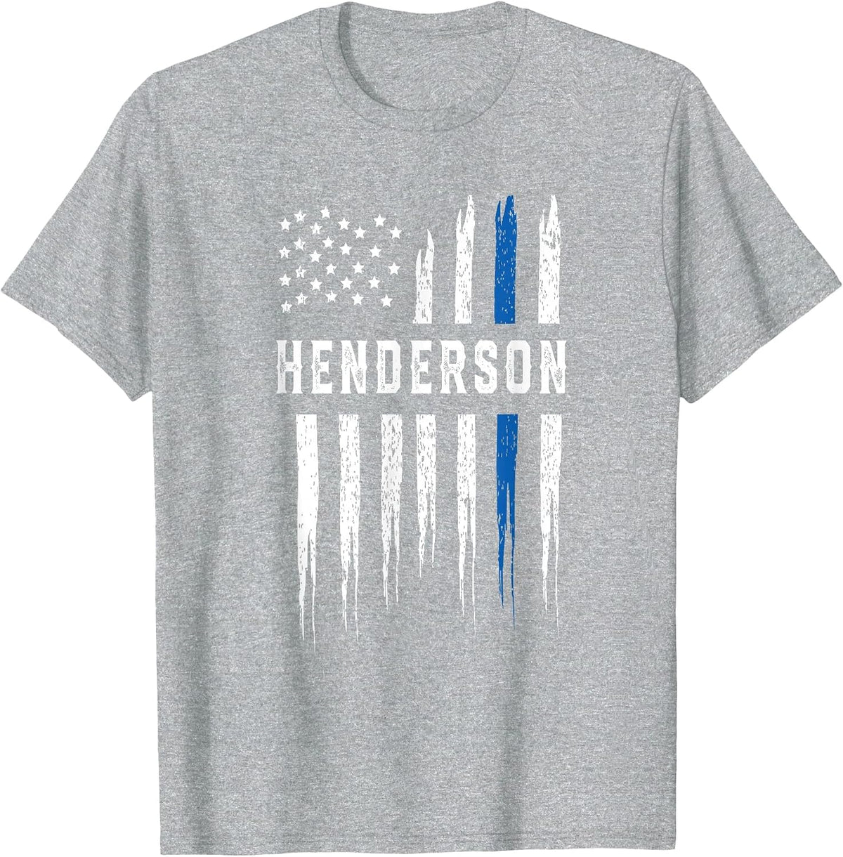 Thin Blue Line Heart Henderson Police Officer Nevada Cops T-Shirt - Heather Grey