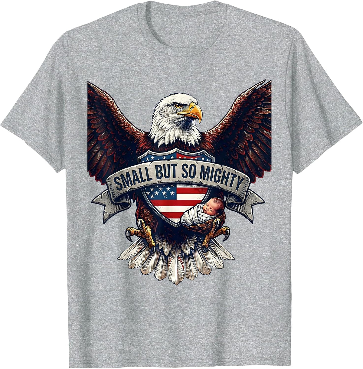 Men's Small But So Mighty NICU Nurse Design T-Shirt - Heather Grey