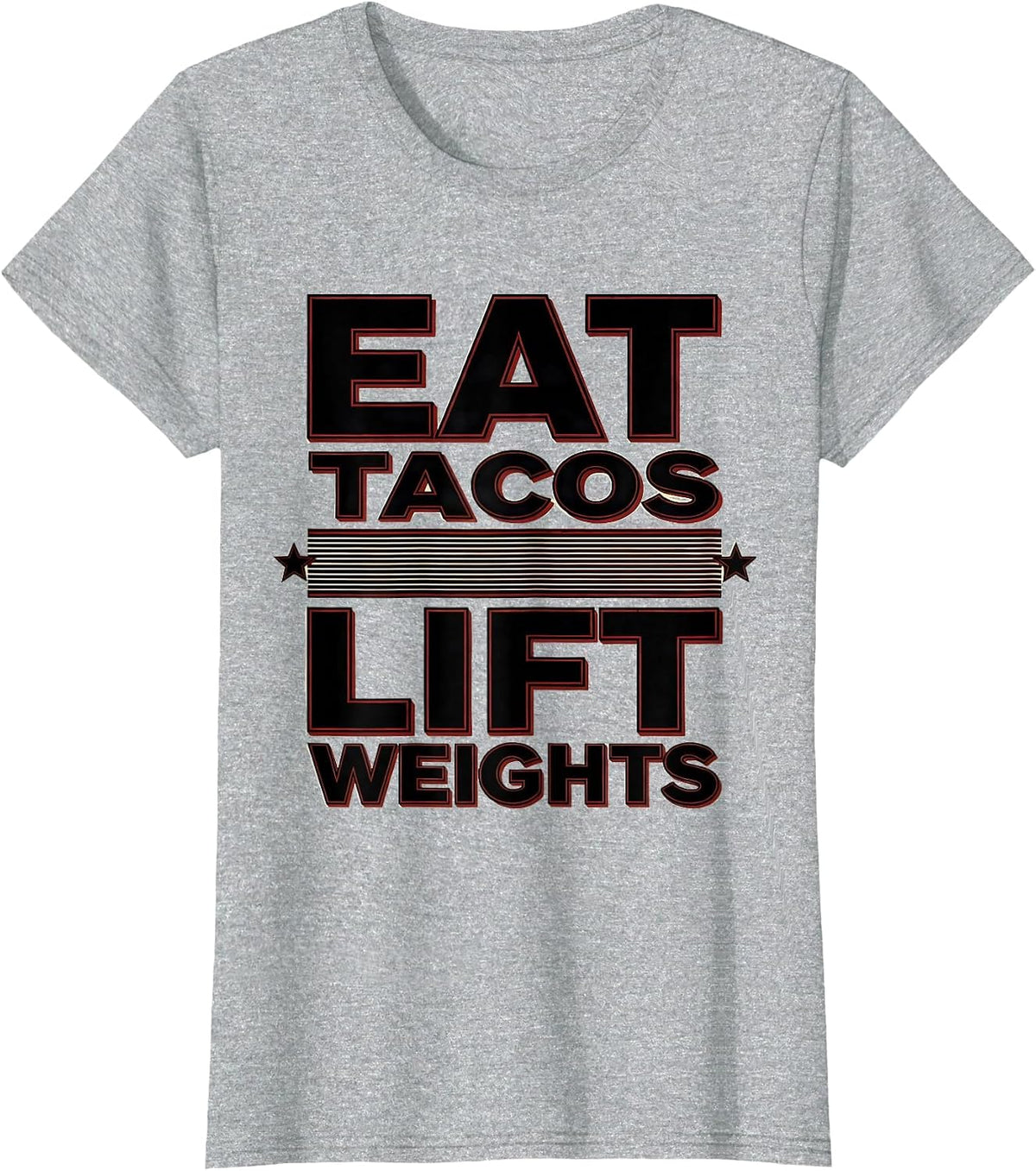 Eat Tacos Lift Weights Mexican Gym Design T-Shirt - Heather Grey