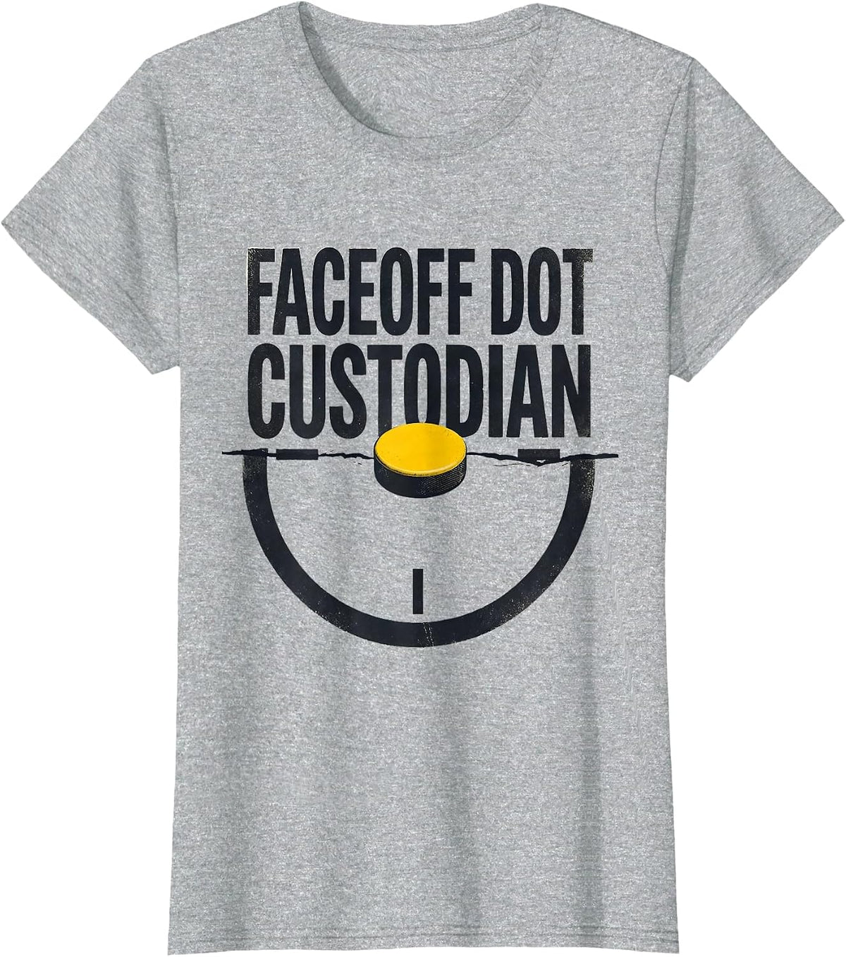 Faceoff Dot Custodian Funny Ice Hockey Player Gift T-Shirt - Heather Grey