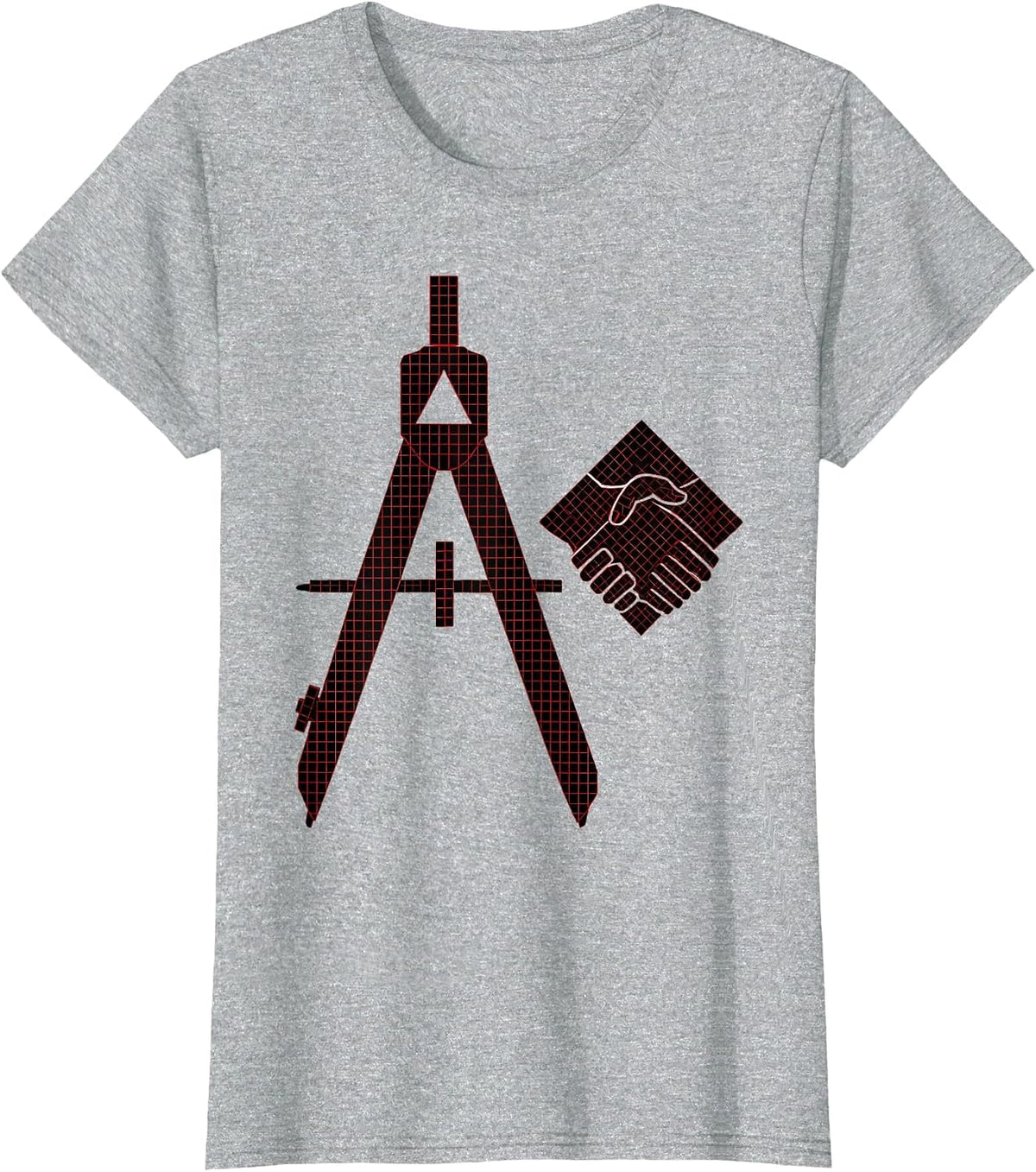Women's Square and Compass Freemason Masonic Fraternal Pride T-Shirt - Heather Grey