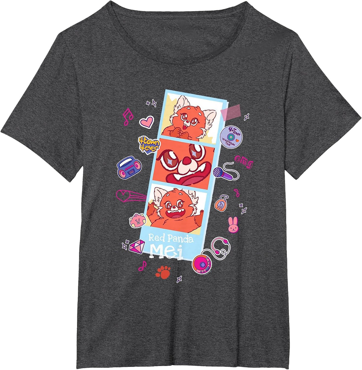 Disney and Pixar's Turning Red Panda Mei Cute Photo Strip T-Shirt - Dark Heather Grey