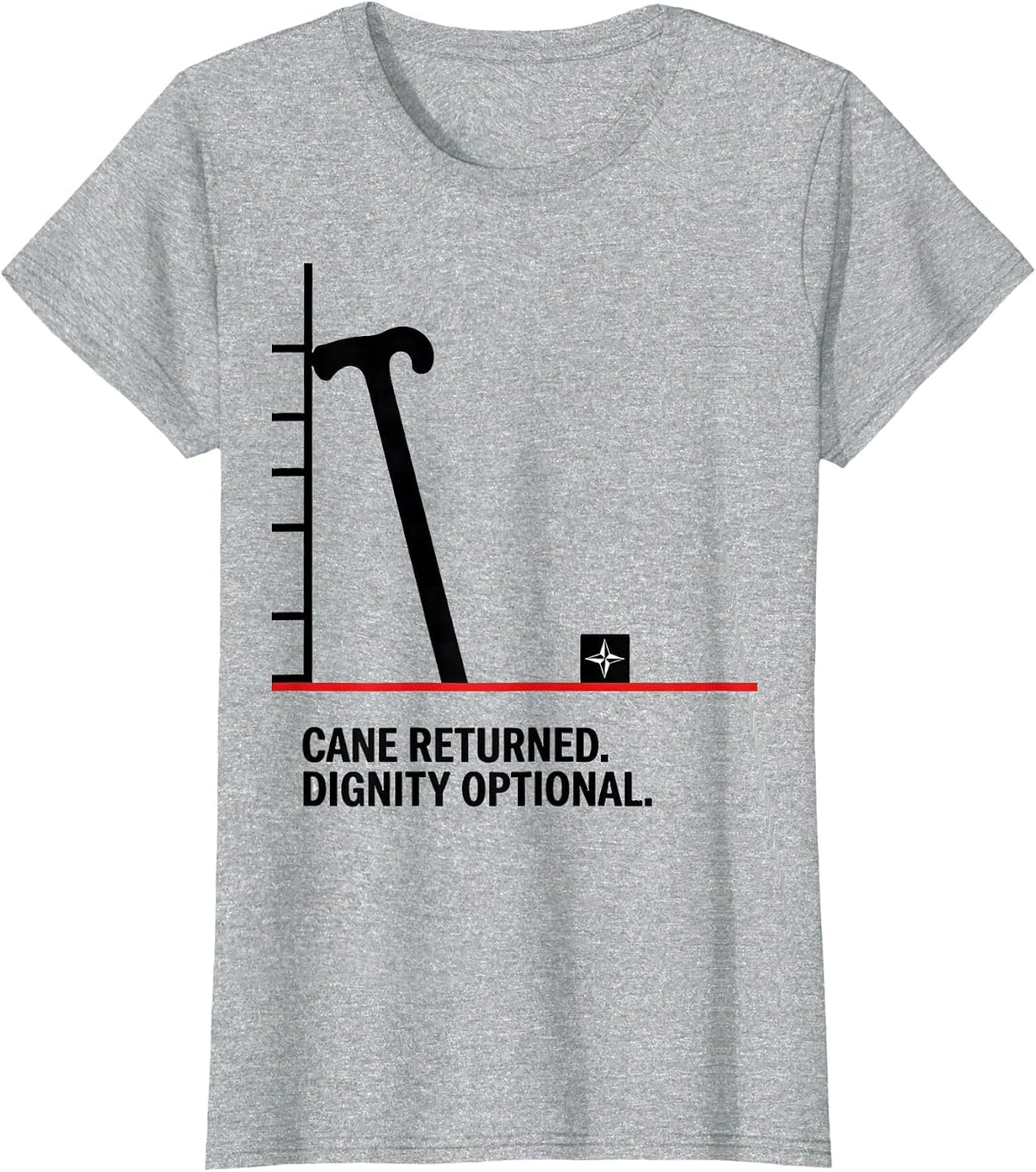 Cane Returned Dignity Optional Freemason Square And Compass T-Shirt - Heather Grey