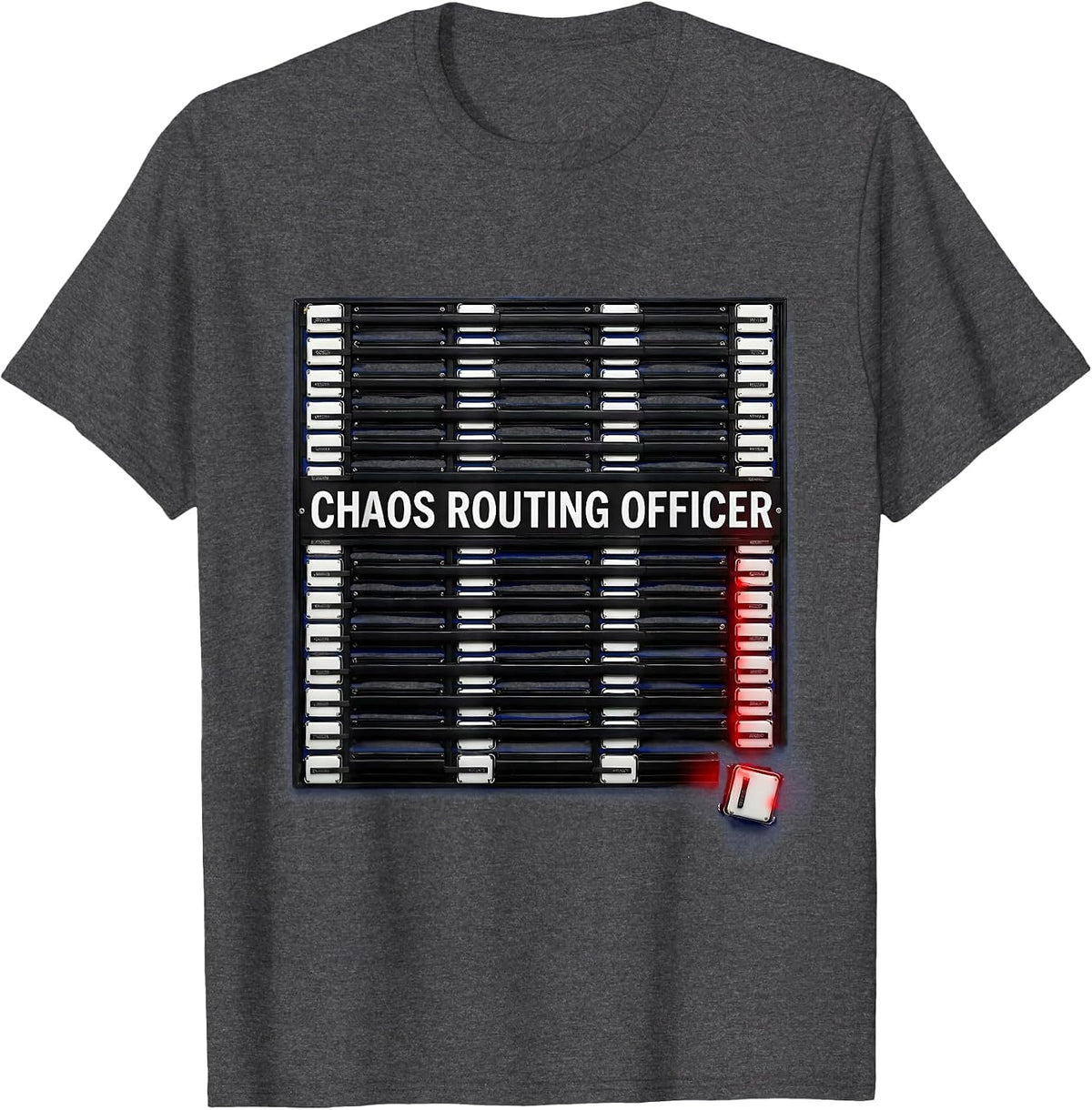 Chaos Routing Officer Funny Chaos Coordinator Workplace T-Shirt - Dark Heather Grey
