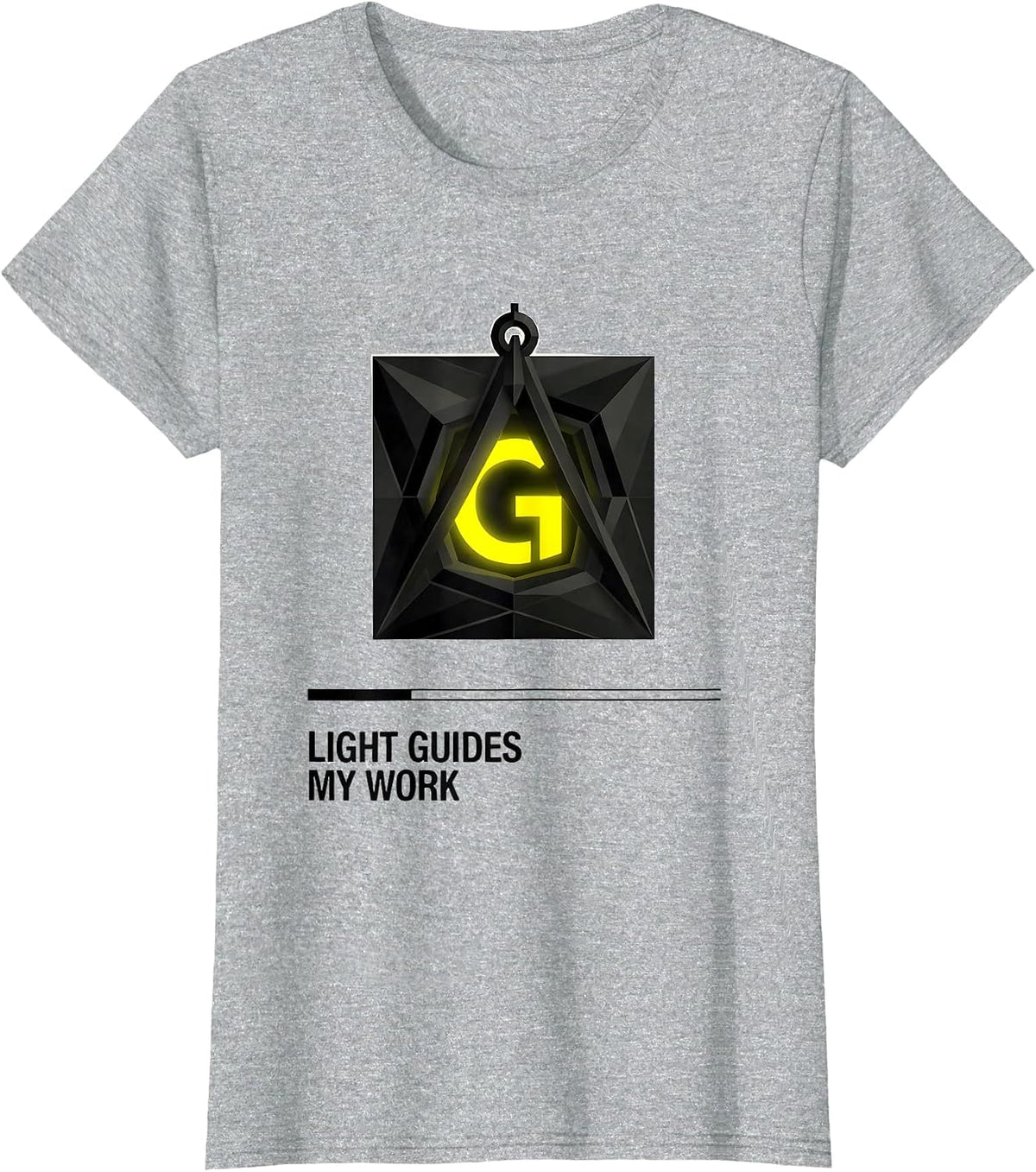 Light Guides My Work Swiss International Freemason Square T-Shirt - Heather Grey