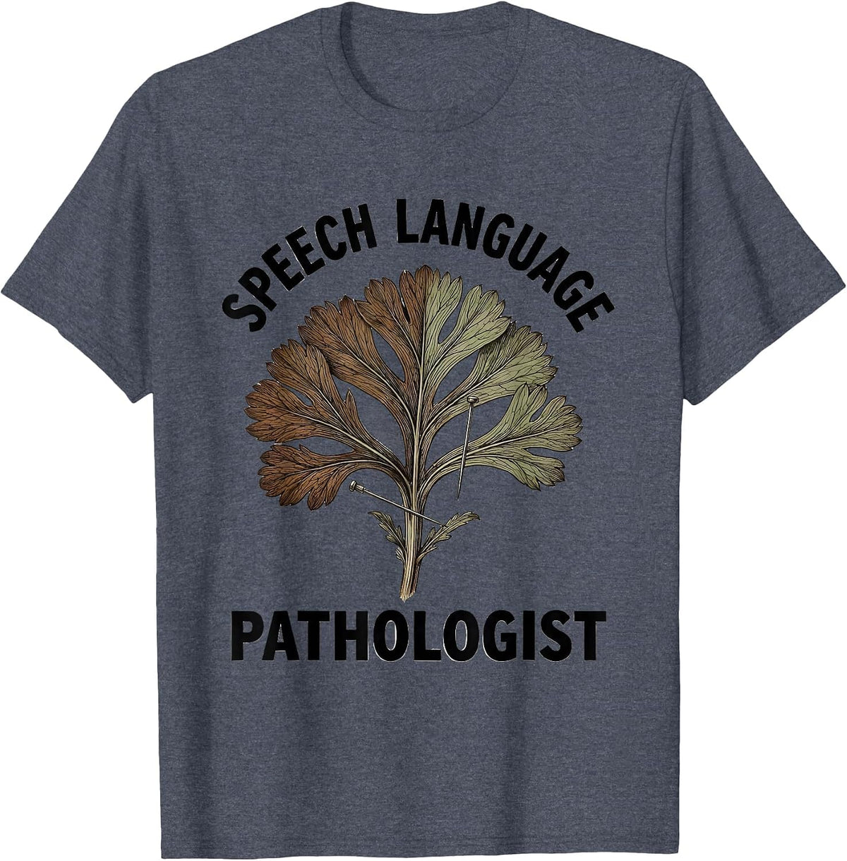 Speech Language Pathologist Botanical Retro Floral SLP T-Shirt - Heather Blue