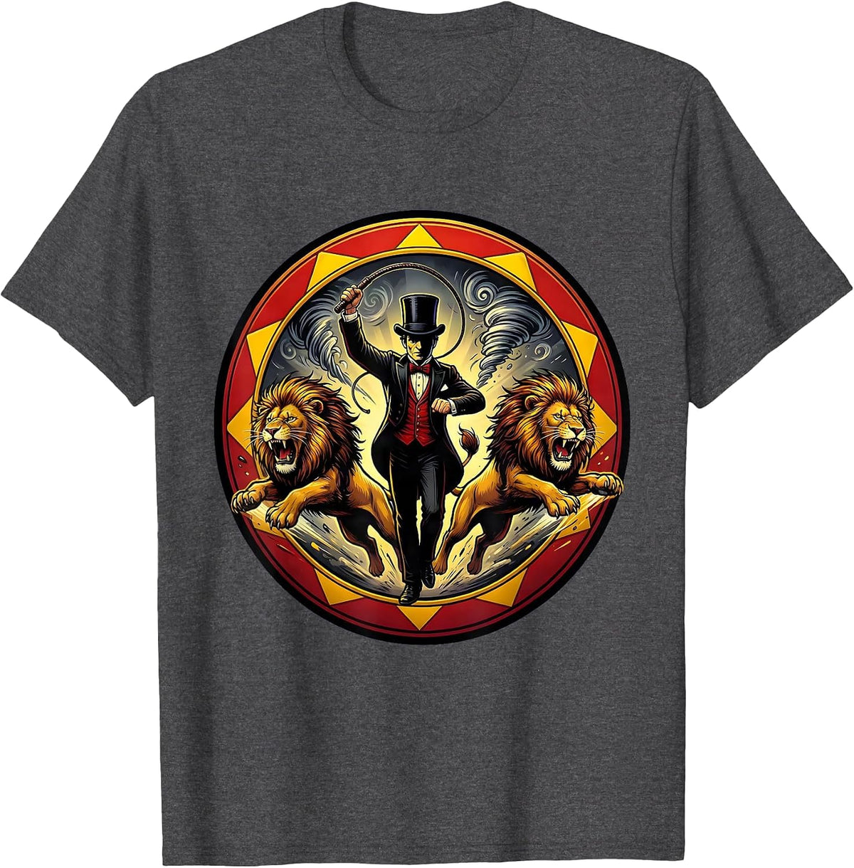 Chaos Coordinator Ringmaster Lion Tamer Graphic T-Shirt - Dark Heather Grey