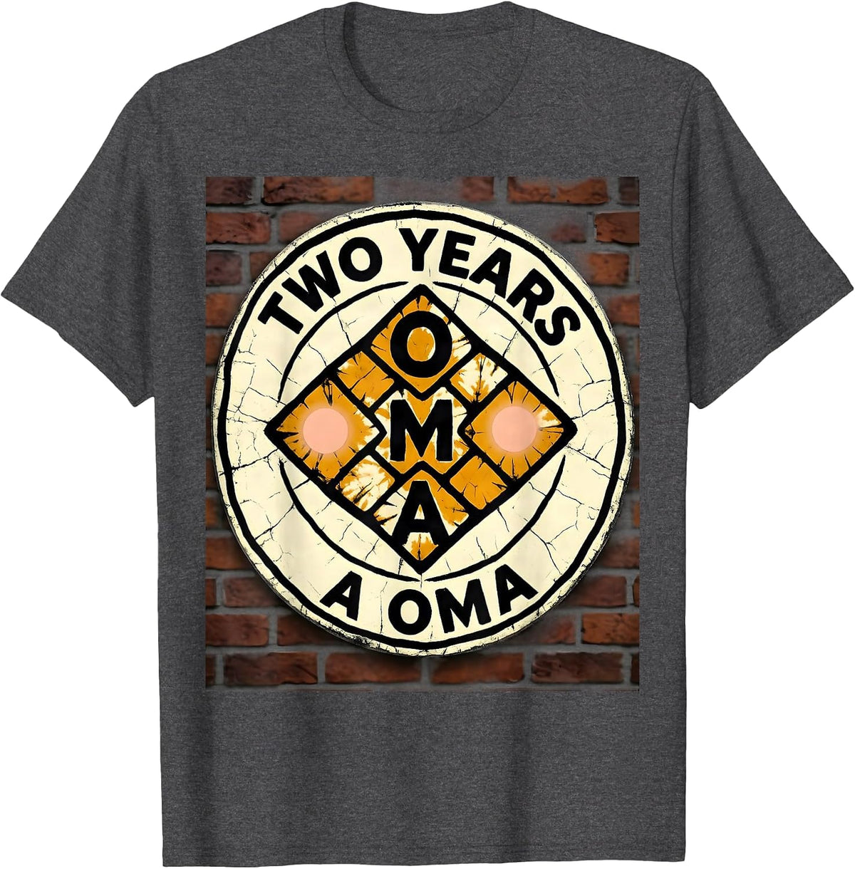 Two Years A Oma Family Matching Birthday Sweet Peach Wild T-Shirt - Dark Heather Grey