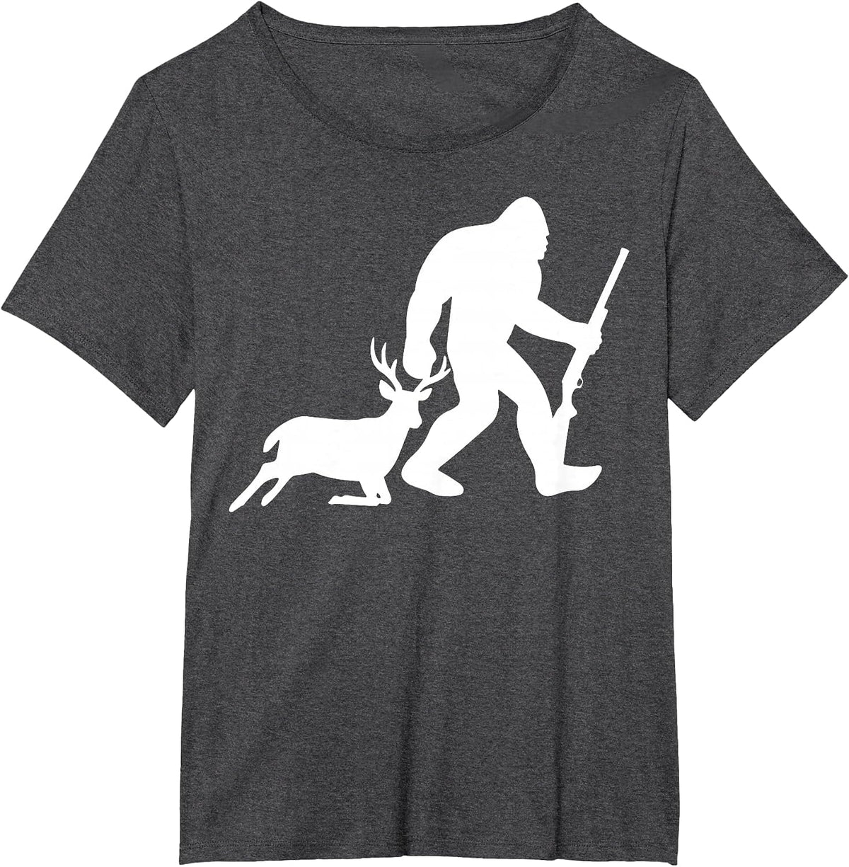 Bigfoot Deer Hunting T-Shirt - Dark Heather Grey