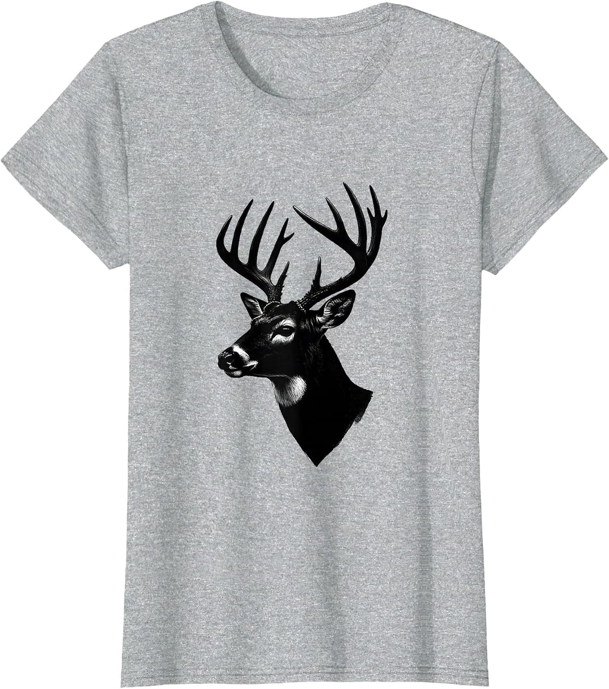 Whitetail Buck Minimalist Hunting Dad Gift T-Shirt - Heather Grey