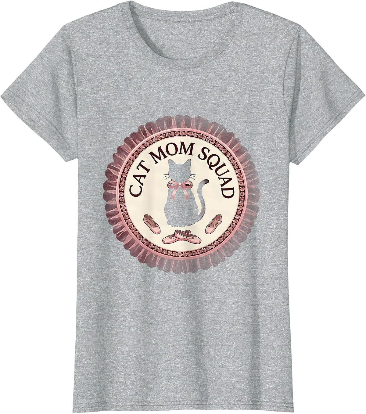 Cat Mom Squad Proud Feline Parent Design T-Shirt - Heather Grey
