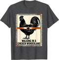 Men's Walking in a Chicken Wonderland Funny Chicken Lover T-Shirt - Dark Heather Grey