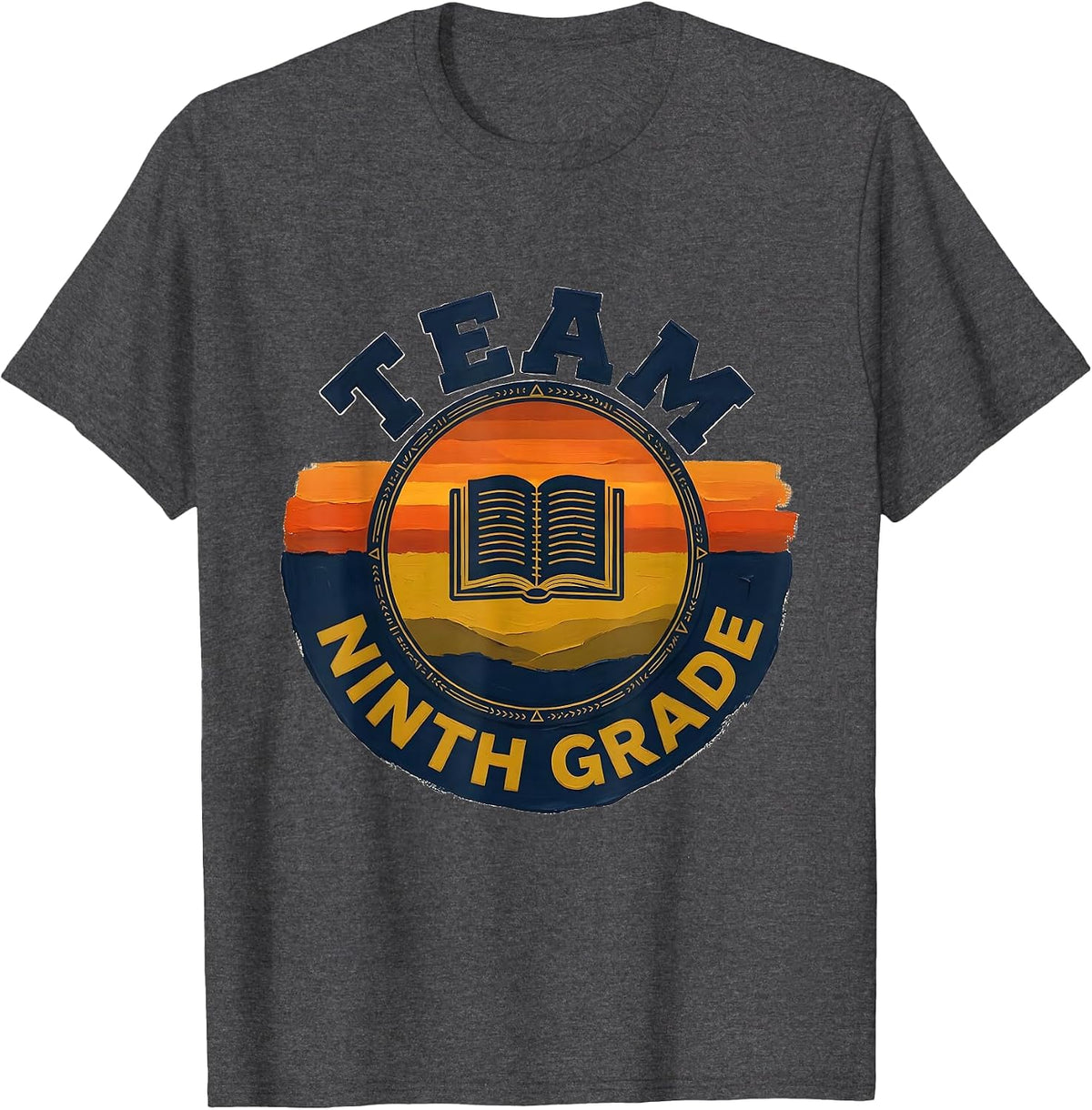 Team Ninth Grade Retro Teacher Back To School T-Shirt - Dark Heather Grey