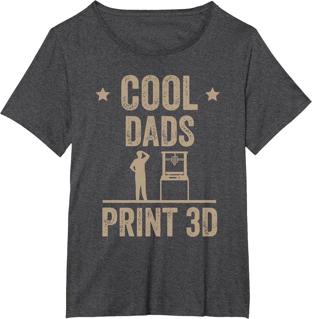 Cool Dads Print 3D Funny 3D Printer for Dad T-Shirt - Dark Heather Grey