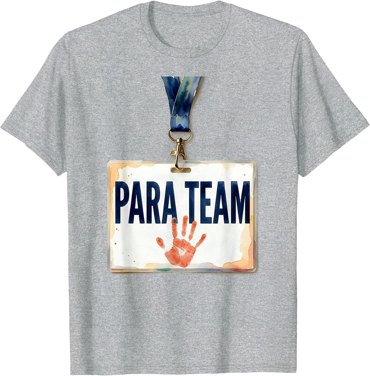 Men's Para Team Watercolor School Paraprofessional Teacher T-Shirt - Heather Grey
