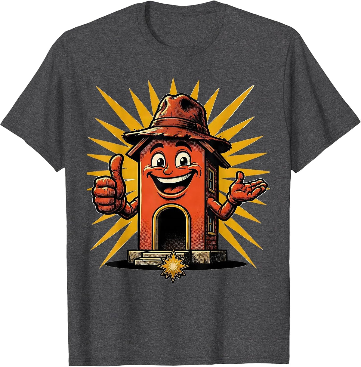 Red Schoolhouse Sunbeams Teacher Graphic T-Shirt - Dark Heather Grey