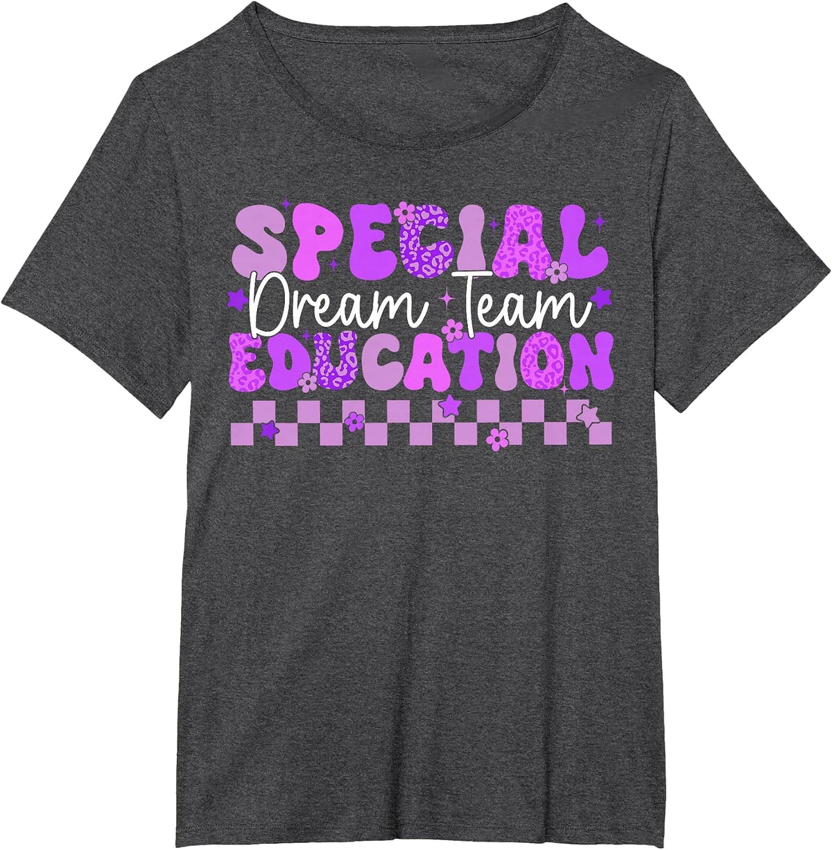 Retro Special Education Squad Groovy Dream Team SPED Teacher T-Shirt - Dark Heather Grey